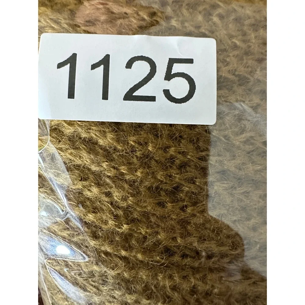 Eileen Fisher Scarf Womens O/S Gold Mohair Wool Italian Yarn Ribbed Long